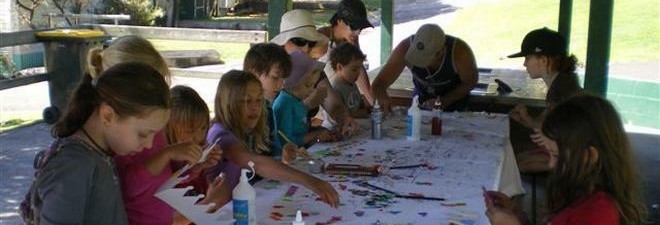 First craft day of the holidays at Broken Head Holiday Park