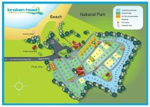 Click to enlarge the Park Map Broken Head Park Map