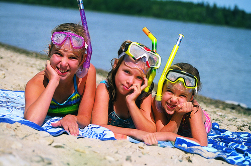 kids activities, snorkeling, broken head camping