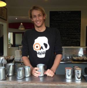 Top shop barista - he makes awesome coffee! www.facebook.com/TopShopByronBay