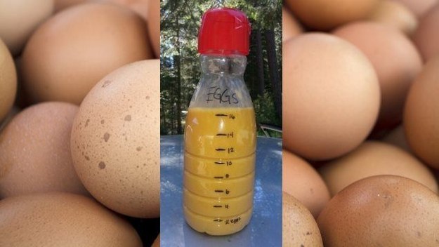 Camping hacks - eggs in a bottle