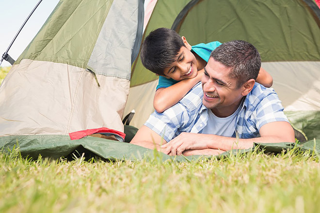 Family camping at Broken Head Holiday Park