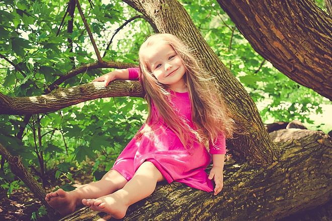 Girl on a tree